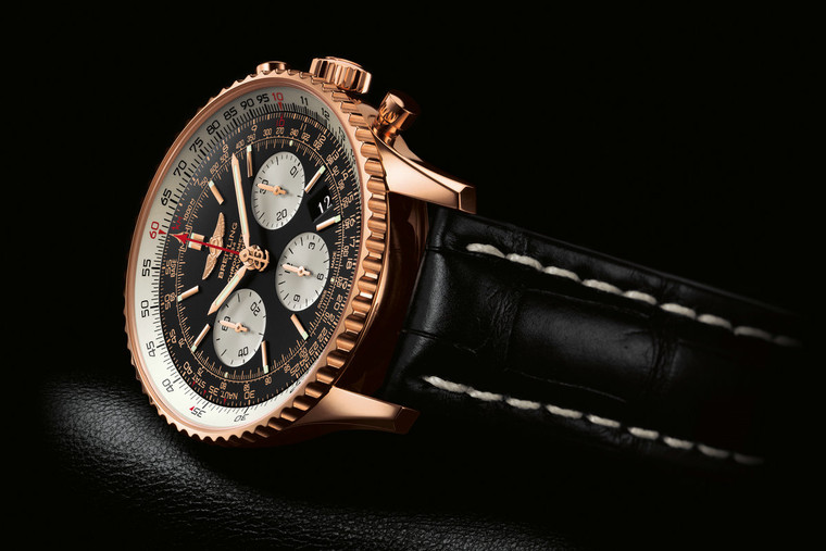 Breitling Aviation Chronograph Replica Watches With Rose Golden Cases For Men