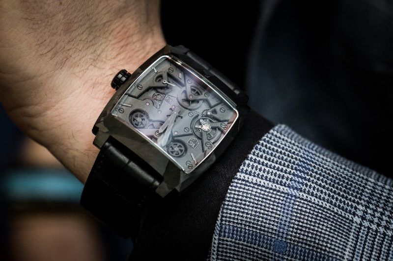 TAG Heuer Monaco V4 Phantom Replica Watch In Carbon Matrix Composite For Sale